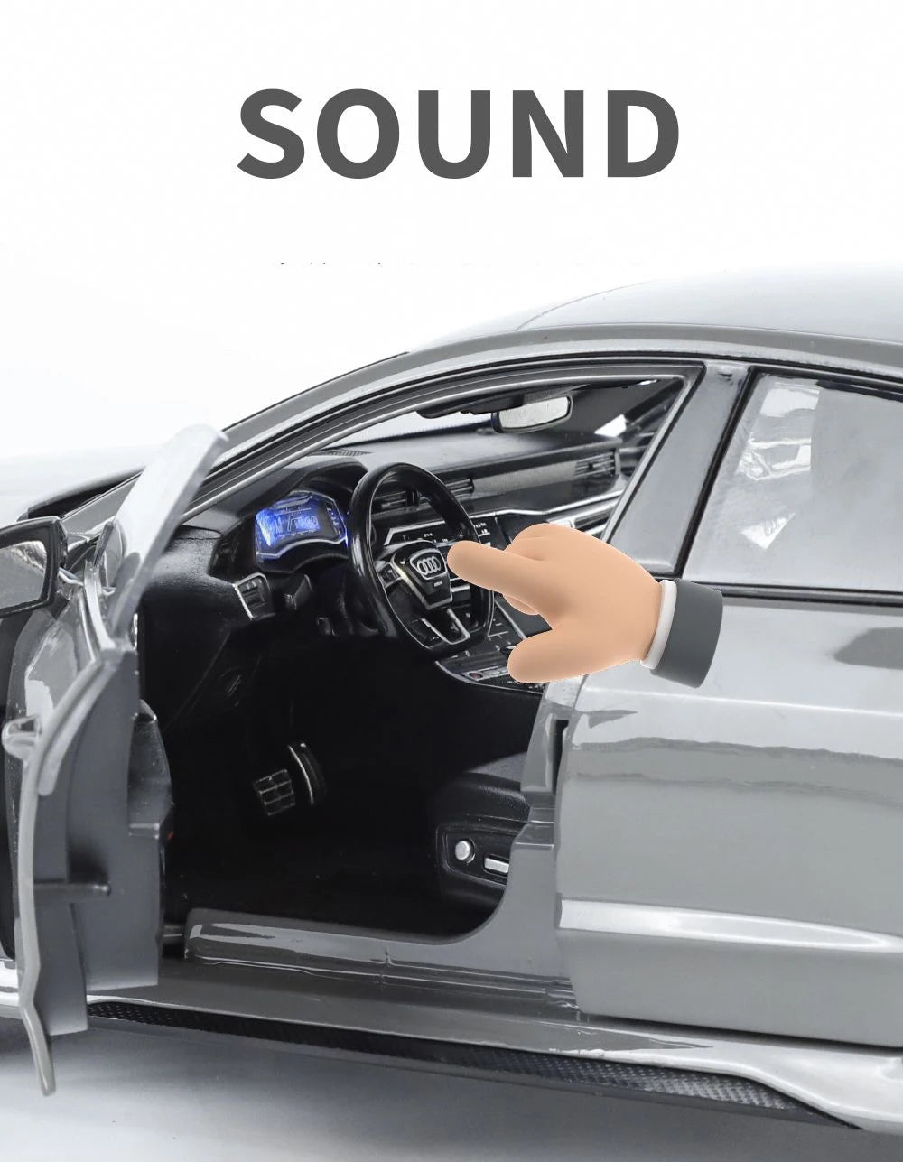 1:18 Key Remote Control Version AUDI RS7 Alloy Sports Car Model Diecast Metal Racing Vehicle Car Model Sound Light Kids Toy Gift.