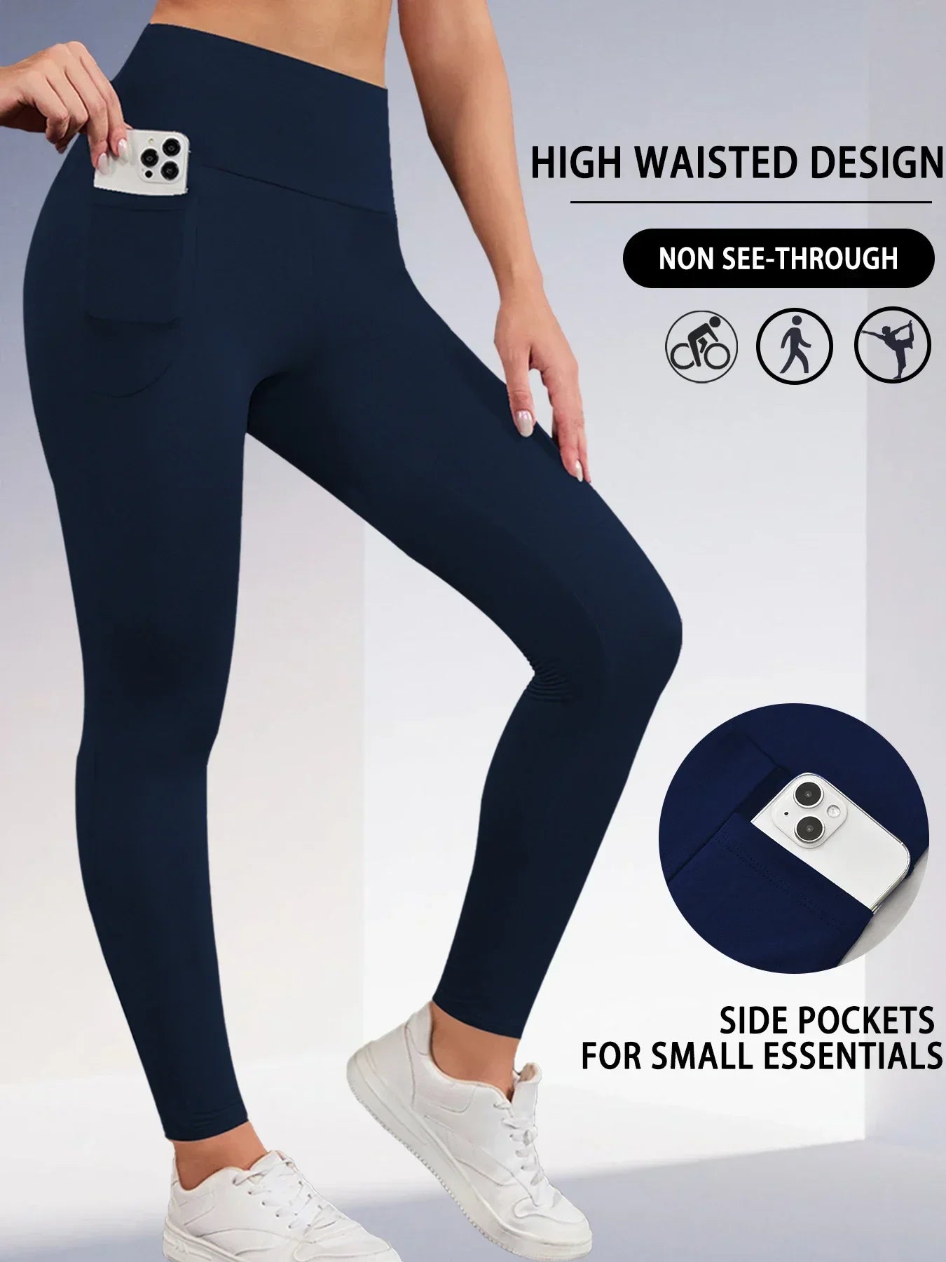 Super Soft Sports Leggings With Pockets For Women High Waisted Workout Yoga Running Push Up Gym Fitness Tight Pants Women's.