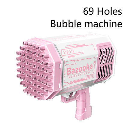 40/69 Holes Bubble Machine Ages 3+ Boy Girl Toys Birthday Wedding Kids Adult Party Toys Summer Outside Bubble Gun Soap Blower