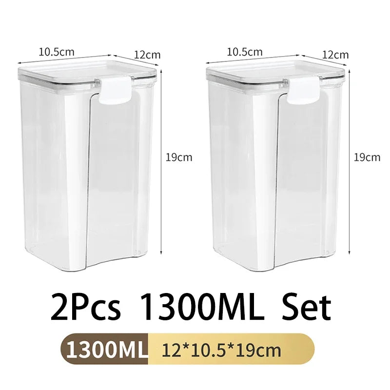 2/4Pcs Sealed Jars Set Grain Coffee Beans Sealed Container Plastic Kitchen Fresh-keeping Box Moisture-proof Storage Boxes Set