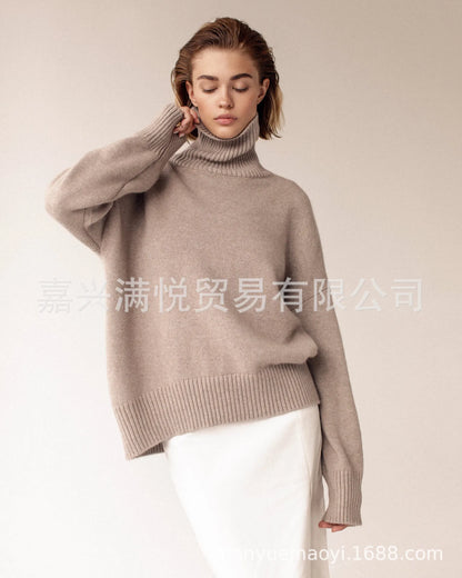 Herbst Und Winter Verdickte Rollkragenpullover frauen Lose Faul Gestrickte Pullover Silhouette Casual Pullover