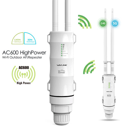 WAVLINK AC/300/600/1200/1800/3000 Outdoor Router Access Point Long Range IP67 Waterproof Wi-Fi Extender With Active/Passive PoE.