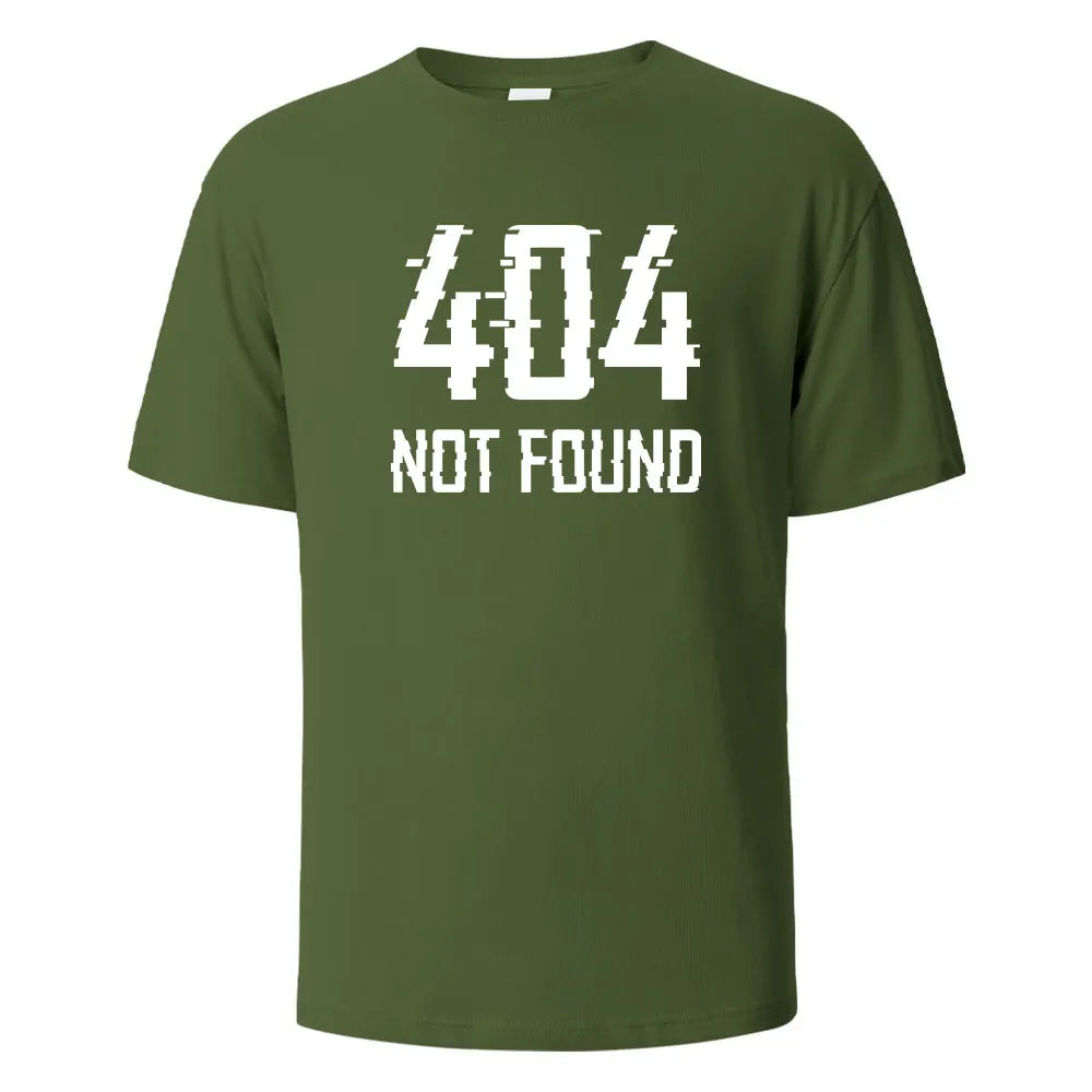 404Not Found Print T-Shirt Summer Tees For Men Women 100% Cotton O-neck Oversize Casual Short sleeved Tops.