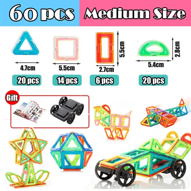 30-168pcs Magnetic Blocks Magnetic Designer Construction Set Educational Building Blocks Magnet Toys for Children Gifts