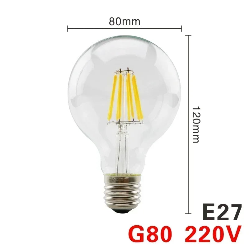 LED Retro Edison Glühbirne E14 E27 AC 220V 2W 4W 6W 8W Vintage Glas lampe C35 G45 A60 St64 G80 G95 G125 LED Filament Licht Wohnkultur.