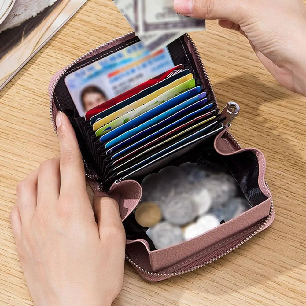 Multi-Pocket Portable PU Leather Wallet Japanese Wallet Coin Bags Multi-Card Slot ID Card Holder Coin Zipper Purse For Women.