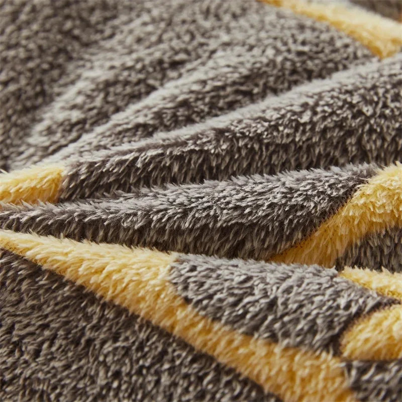 Winter Thicken Blanket Quilt Lamb Wool Double Layer Thick Warm Blanket 150/180/200 Comforter Throw Blankets for Beds Bedding 이불