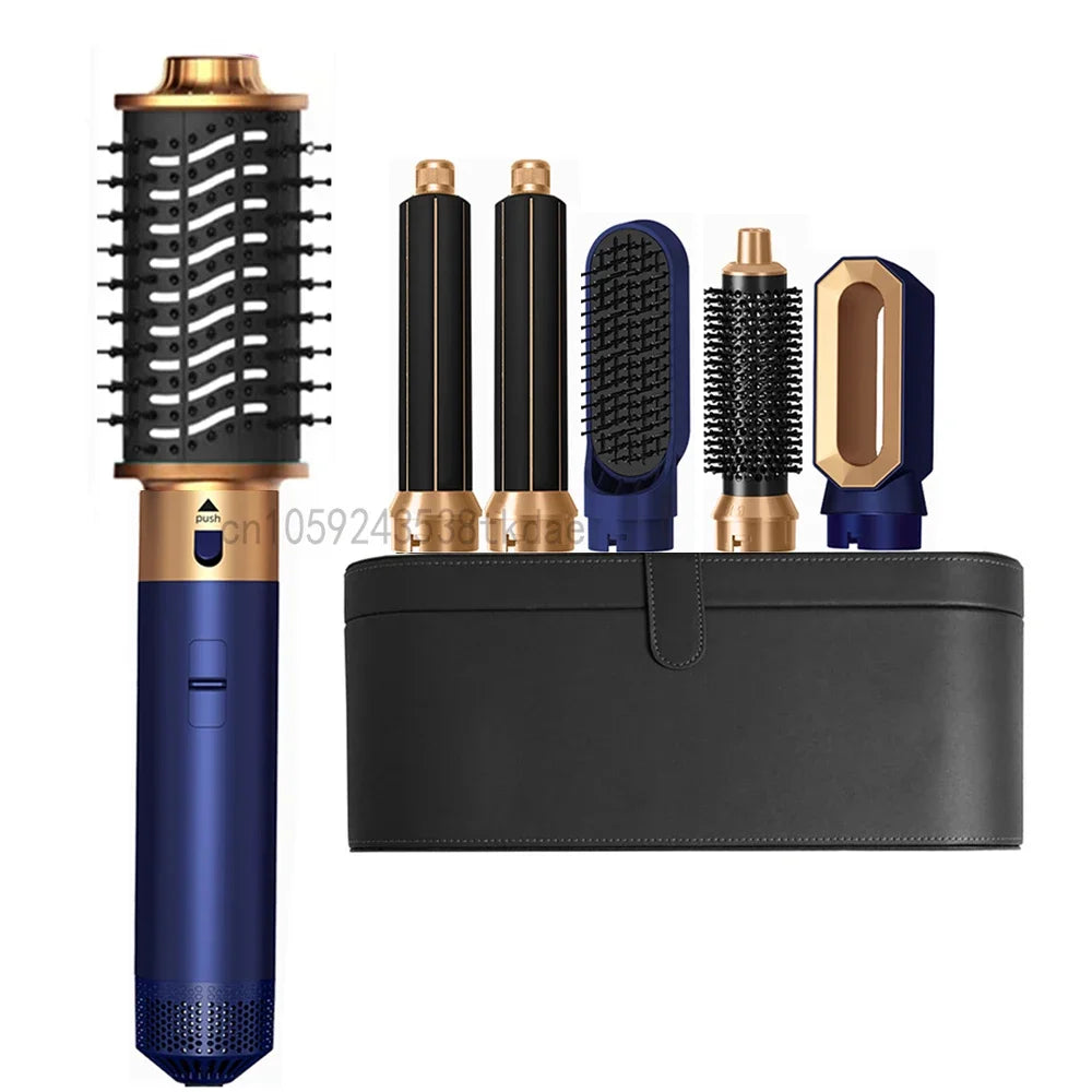 6 in 1 Hair Dryer Brush Hot Comb Set Professional Curling Iron Hair Straightener Styling Tool Negative ions Hair Dryer Household