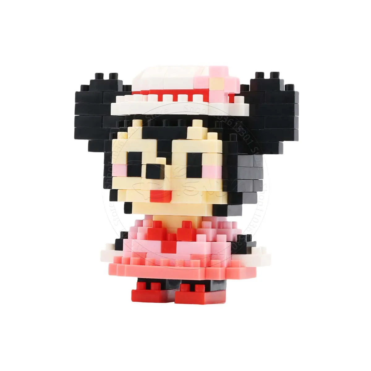 Stitch Disney Princess Elsa LinaBell Building Blocks Mickey Mouse Duck Mini Action Figures Blocks Assemble Toys Brick Kids Gifts