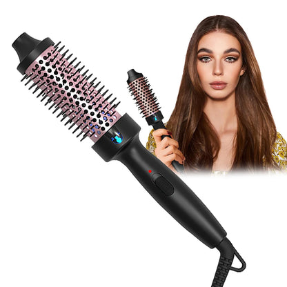 1.5 Inch Thermal Brush Ionic Heated Round Brush Curling Iron Negative Ion Volumizing Hot Brush Ceramic Electric Hair Brushes.