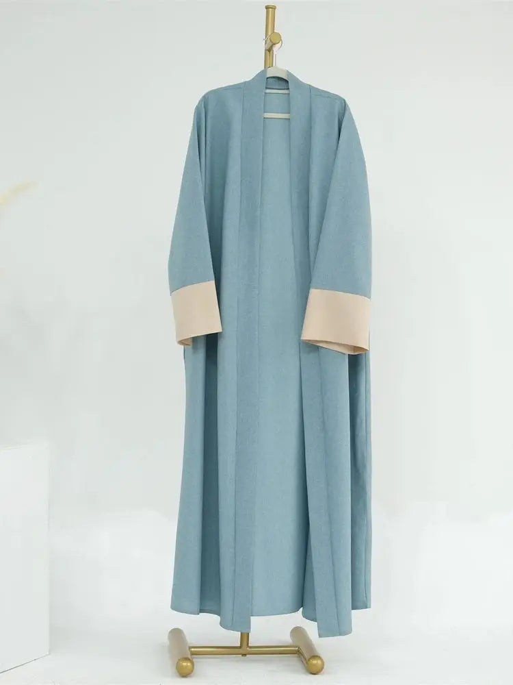 Ramadan Eid Open Linen Abaya Kimono Turkey Islam Muslim Modest Kaftan Dress Prayer Clothes For Women Kebaya Robe Femme Musulmane.