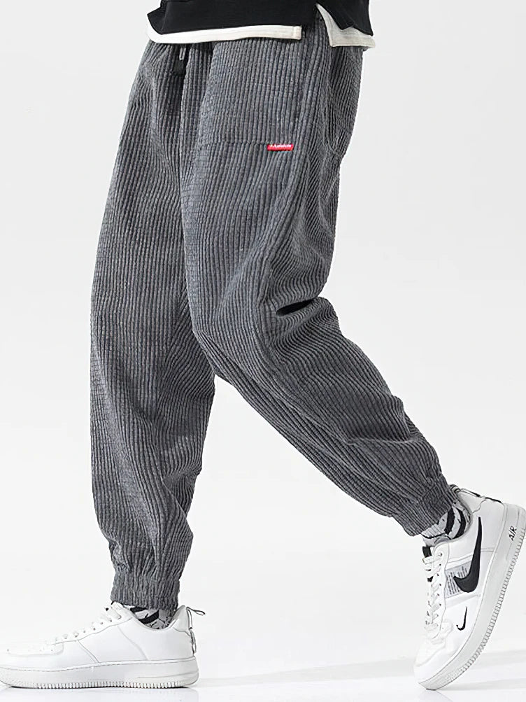 Baggy Corduroy Jogger Pants Men Tech Fleece Sweatpants Man Autumn Winter Casual Harem Pants Male Sport Thermal Trousers.