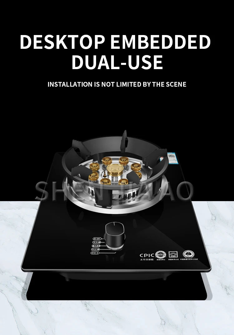 5.2Kw Gas Stove Single Stove Liquefied Petroleum Gas Desktop Embedded Single Natural Gas Gas Stove Household Fierce Fire.