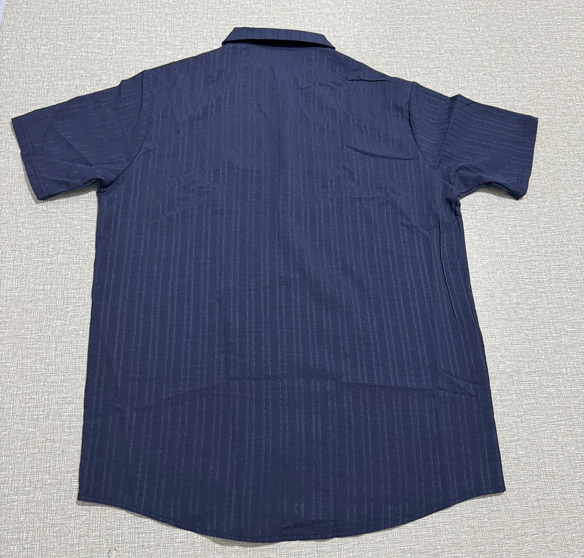 Lazy Street Style Vertical Stripe Slimming Shirt Shorts Two-piece Set No Need To Pair With Autumn Men's Thin Knit Sports Suit.