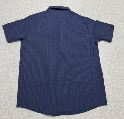 Lazy Street Style Vertical Stripe Slimming Shirt Shorts Two-piece Set No Need To Pair With Autumn Men's Thin Knit Sports Suit.