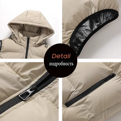 New Men Autumn Thicken Sleeveless Vests Jacket Coat Mens Winter Warm Detachable Hat Outwear Waistcoat Hooded Vest Jacket Male.