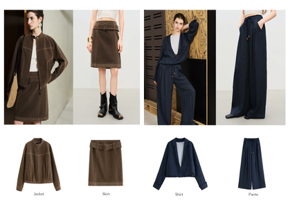 FSLE 【Premium-Serie】Herbst-Urlaub, lockeres Set, Oberteil, Hose für Damen, 2025, Neuankömmling, V-Ausschnitt, schickes, elegantes zweiteiliges Set, altes Geld