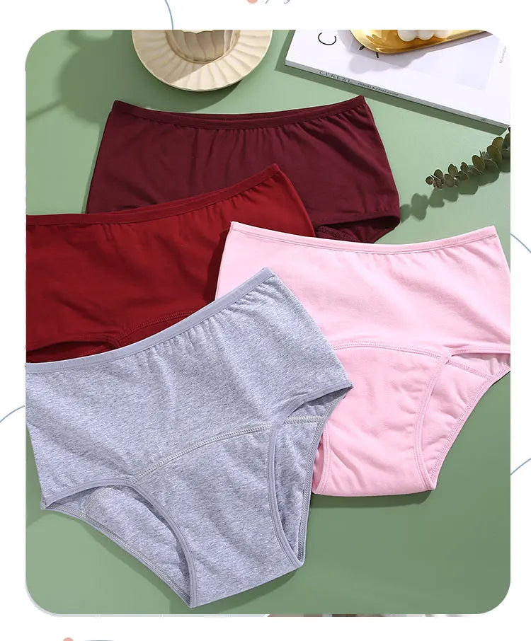 FINETOO Leak Proof Menstrual Panties Underwear Period Physiological Panty Women Waterproof Brief High Waist S-XL Female Lingerie