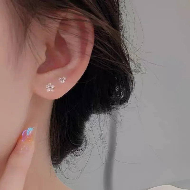 2/100Pcs Mini Resin Ear Studs for Women Anti-allergy Prevent Allergy Transparent Girls Invisible Cute Earring Piercing Jewelry.
