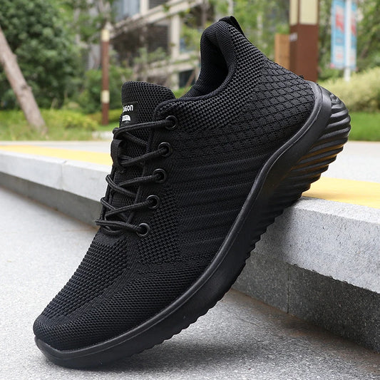 Men's Solid Lace-Up Casual Shoes, Lightweight Outdoor Sports Shoes Suitable for All Seasons Training and Exercise, Lightweight, Breathable and Non-Slip, Ideal for Leisure Walking Enthusiasts.
