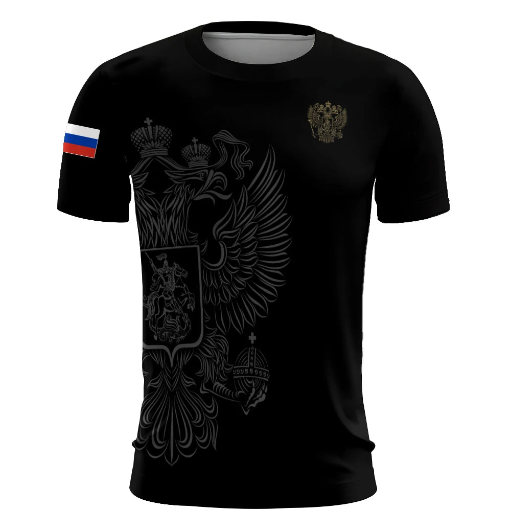 Russia Men's T-Shirts 3d Russian Flag Short Sleeve T-Shirt For Men Oversized Tees Mens Clothing Summer Casual Breath Sportswear.