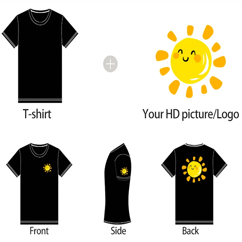 100% Cotton T-shirt Custom Logo Street Trend Short Sleeve T-shirt Embroidery Design European American Size Tops Printing Pattern.