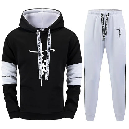 Quality Autumn Winter Simple Mens Tracksuit Casual Sports Hooded Single Sweatshirts And Sweatpant Comfort Outdoor Sports Fitness.