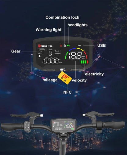DriveTron DT10 Dual Electric E-Scooter 1400*2W Peak Power 48V20.8AH Battery 10‘’ City Tire Adult Electric Scooter