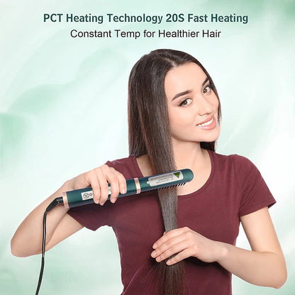 Electric Hair Straightening Brush Fast Heating Hot Comb Brush Negative Ion Hair Straightening Comb.