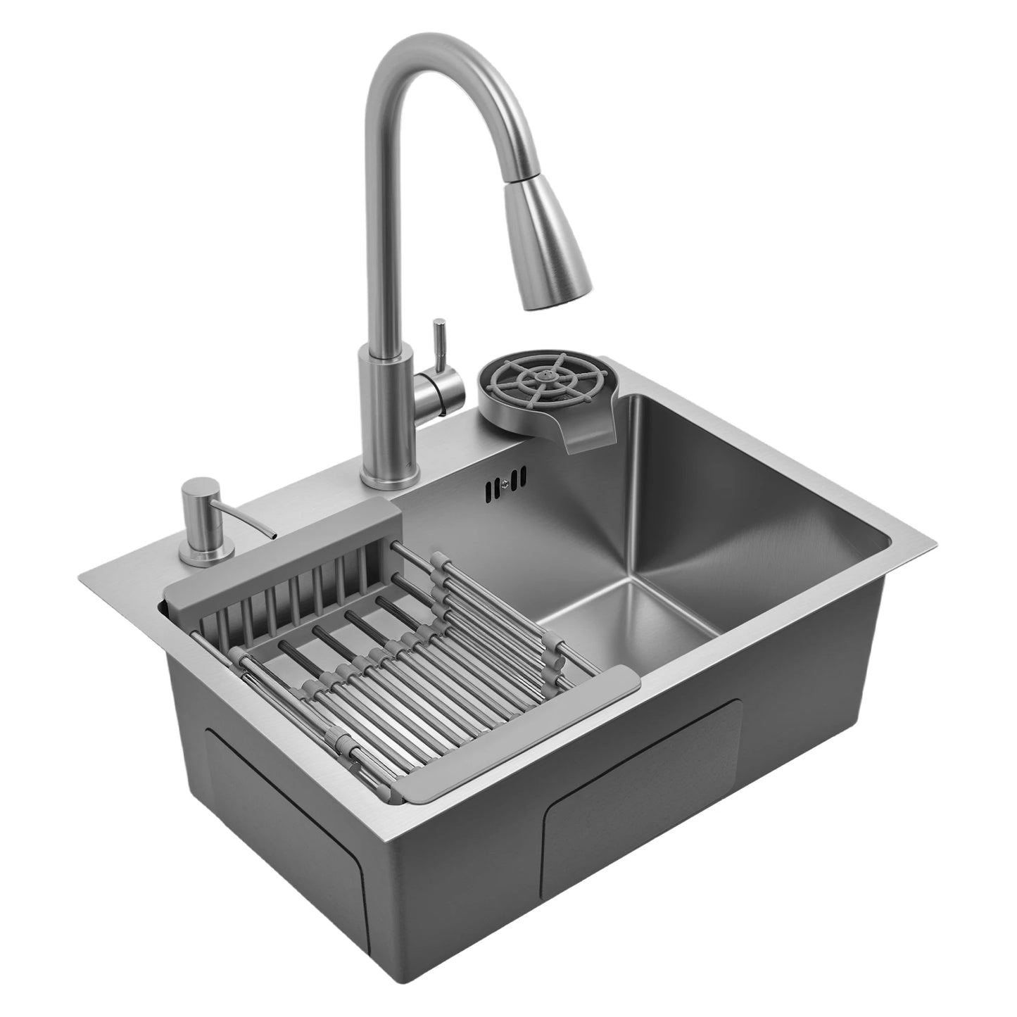 Stainless Steel Multifunctional Sink With Faucet Kitchen Sink Under Table Sink Large Sink