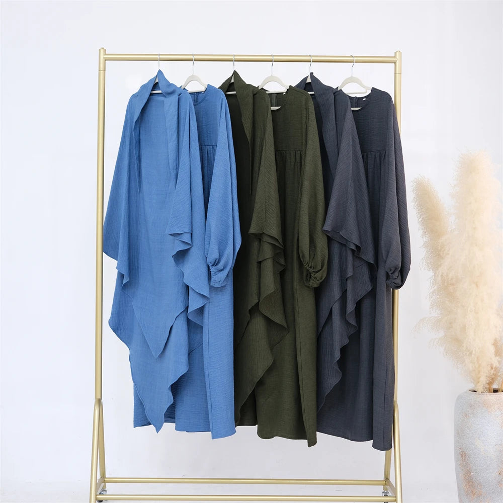 Ramadan Breastfeeding Outfit Prayer Clothes Khimar Abaya Dubai Islam Muslim Hijab Dress Women Kebaya Robe Ensembles Musulmans.