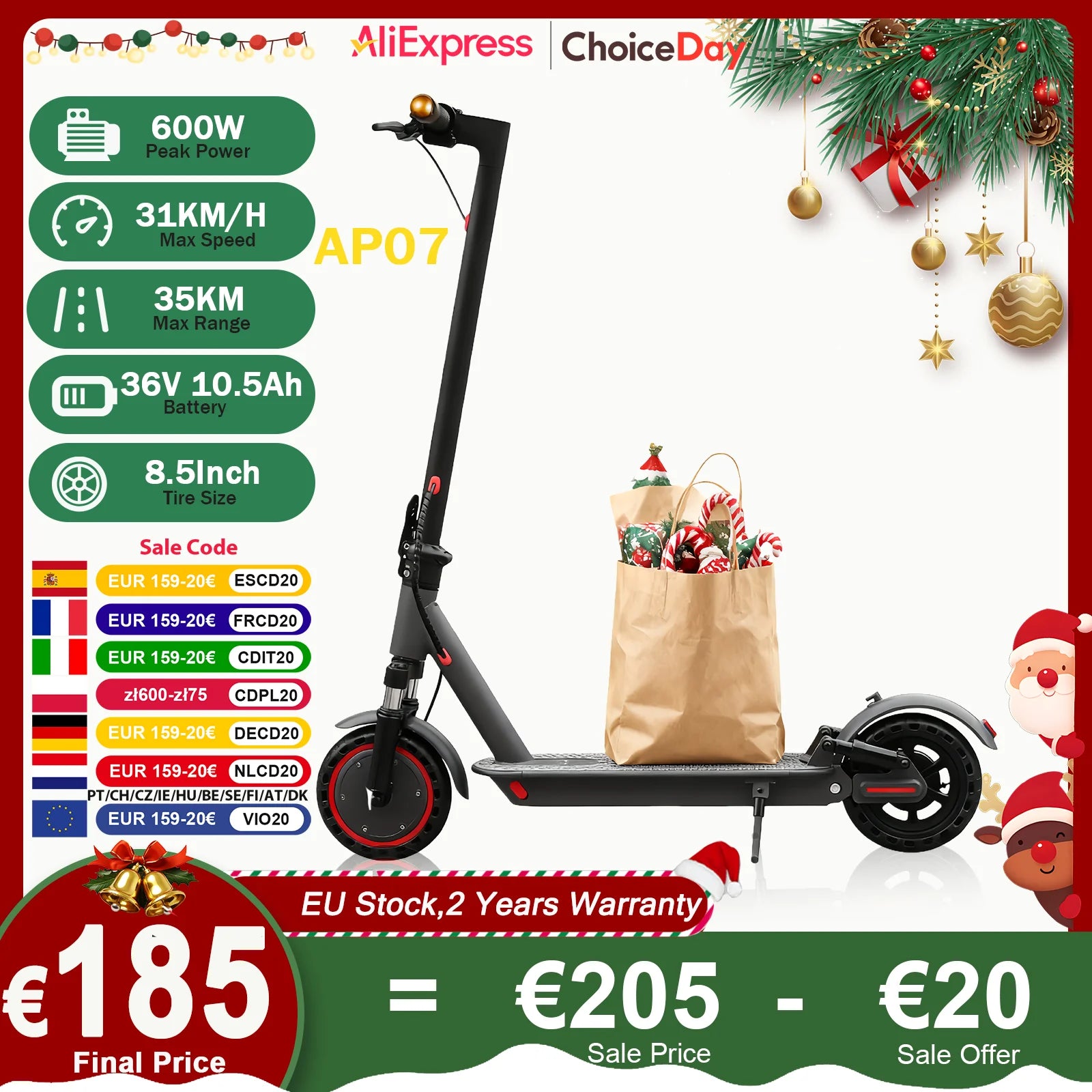 JUICEASE M365 P7 Electric Scooter 35KM Range 600W Powerful Motor 20°Climbing 36V 10.5AH with Turn Signal Escooter Christmas Gift.