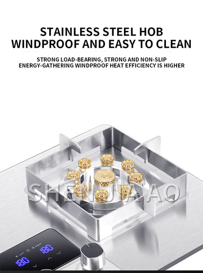 5KW Gas Stove Home Double Embedded Gas Stove Energy-saving Fierce Fire Stove Gas Cooktop Double hole gas stove.