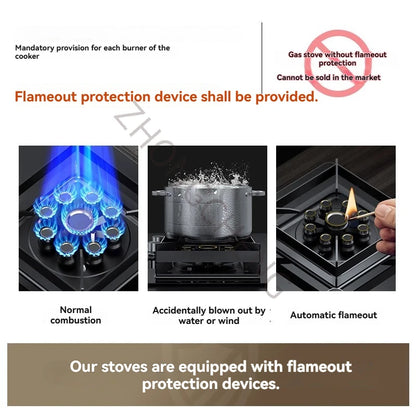 Liquefied Gas Stove Household Flameout Protection Gas Stove Natural Gas Energy-saving Fierce Fire.