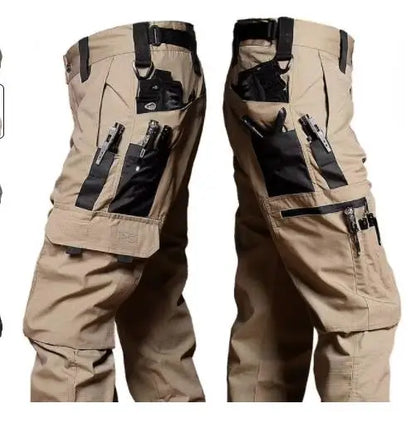 Black Camo Cargo Pants Outdoor Multi-pocket Ripstop Waterproof Trousers Male Autumn Wear-resistant Training Fishing Work Pant