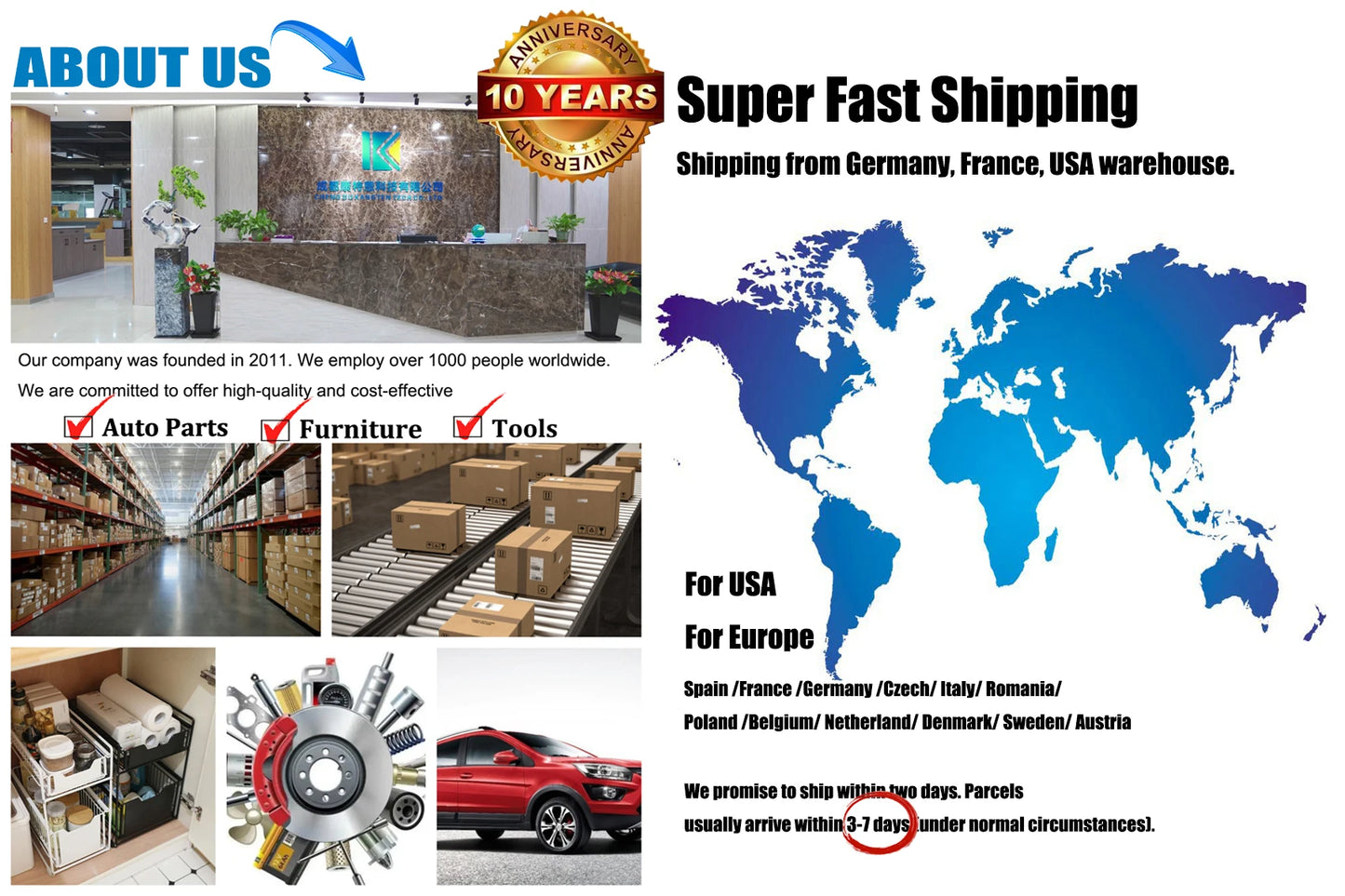 Übergroße digitale LED-Wanduhr – steckbar, automatischer Dimmer, großer Kalender und Thermometer (blau schwarz)