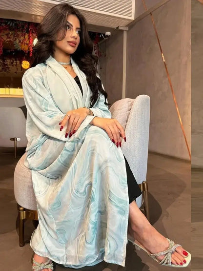 Ramadan Open Modest Kimono Abaya Damen Dubai Muslim With Hijab Islam Women Caftan Moroccan Kebaya Kaftan Robe Femme Musulmane.