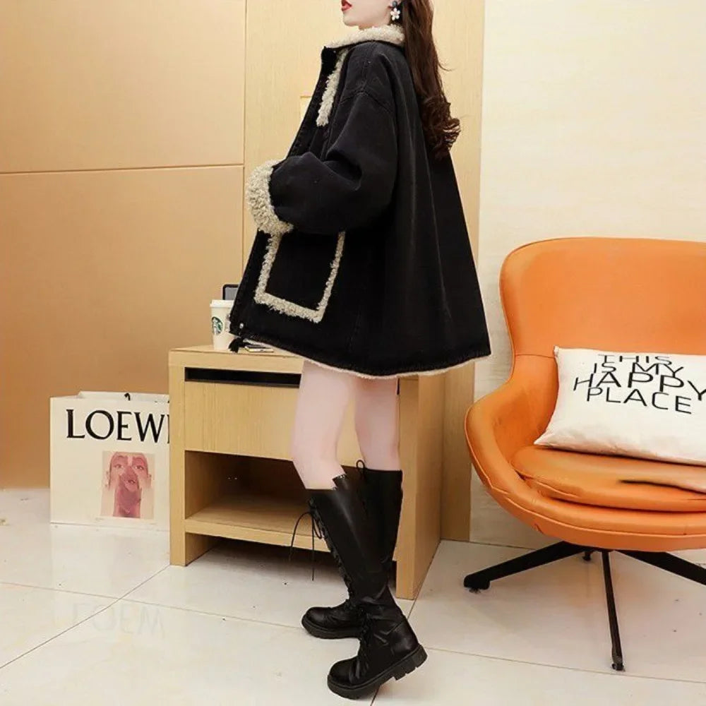 Lässige Damen-Jeansmäntel 2025, Neuheiten, warmer Winter, kalte Damen-Jeansjacken, kostengünstige koreanische Bewertungen, viele Kleidungsmodelle.