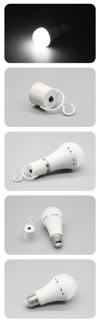 LED-Notfalllampe, wiederaufladbare Glühbirne, 7 W, E27, 110 V, 220 V, tragbar, zum Aufhängen, 3-Wege-Campinglampe, Zelt, Zuhause, Stromausfall, Veranda.