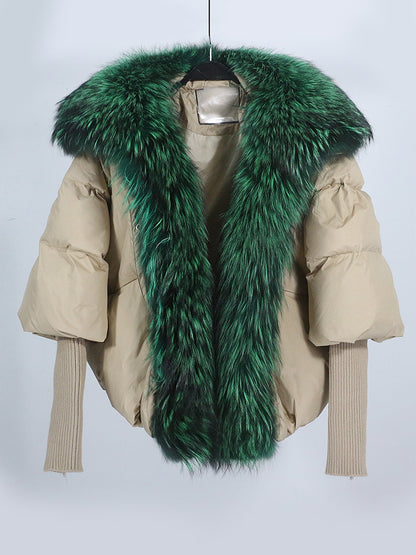 Lose Natürliche Echt Fox Pelz Kragen Mantel Dicke Neue Europäische Mode Weiße Ente Unten Jacke Winter Frauen Warme Luxus Oberbekleidung