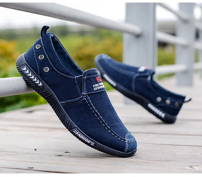 Denim Men's Canvas Shoes Slip on Sneakers Male for Summer 2025 New Outdoor Driving Moccasin Trendy Vintage Loafers Shoes for Men