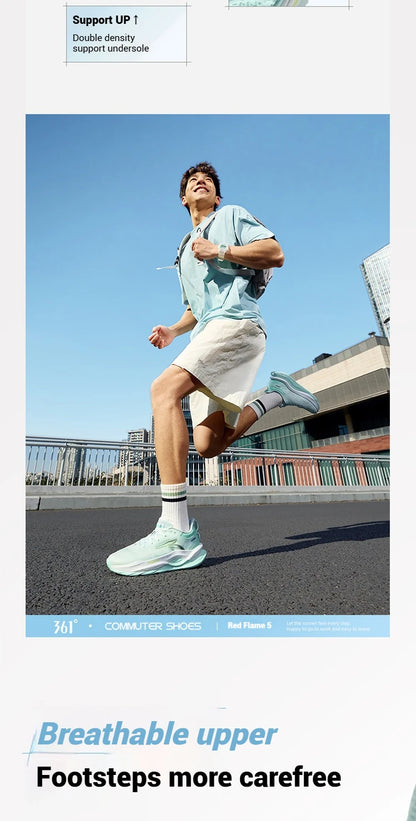 361 Degrees Fierce 5 Men Running Shoes New Soft Breathable Rebound Non-slip Shock-absorber Wear-resistant Male Sneaker 672522218.