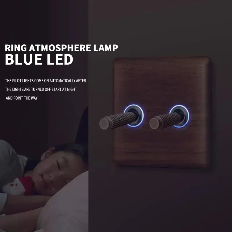 Europäische Vintage Wand leuchte Steckdose eu ru fr Standardsc halter Antik Home Massivholz Messing Kippschalter platine, 86x86mm.