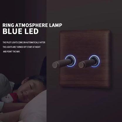 Europäische Vintage Wand leuchte Steckdose eu ru fr Standardsc halter Antik Home Massivholz Messing Kippschalter platine, 86x86mm.