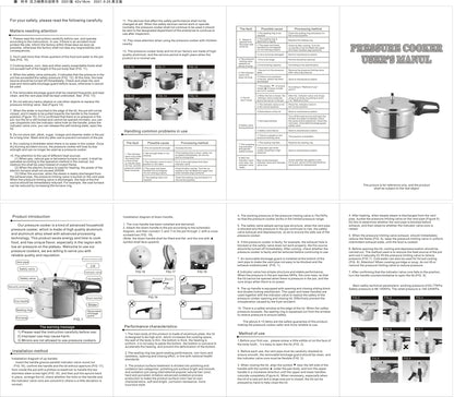 Pressure Cooker Aluminium Alloy Explosion Proof Large Capacity Pressure Canning Pot Cooker Fast Cooking Pot.