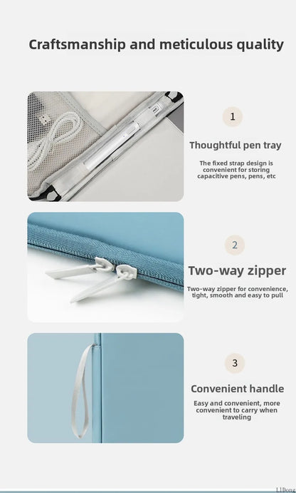 Tablet Cases Bag Sleeve 7.9-12.9 Inch Tablet pouch for IPad air case Pro Samsung Xiaomi Tablet pouch Shockproof  Multi Pockets