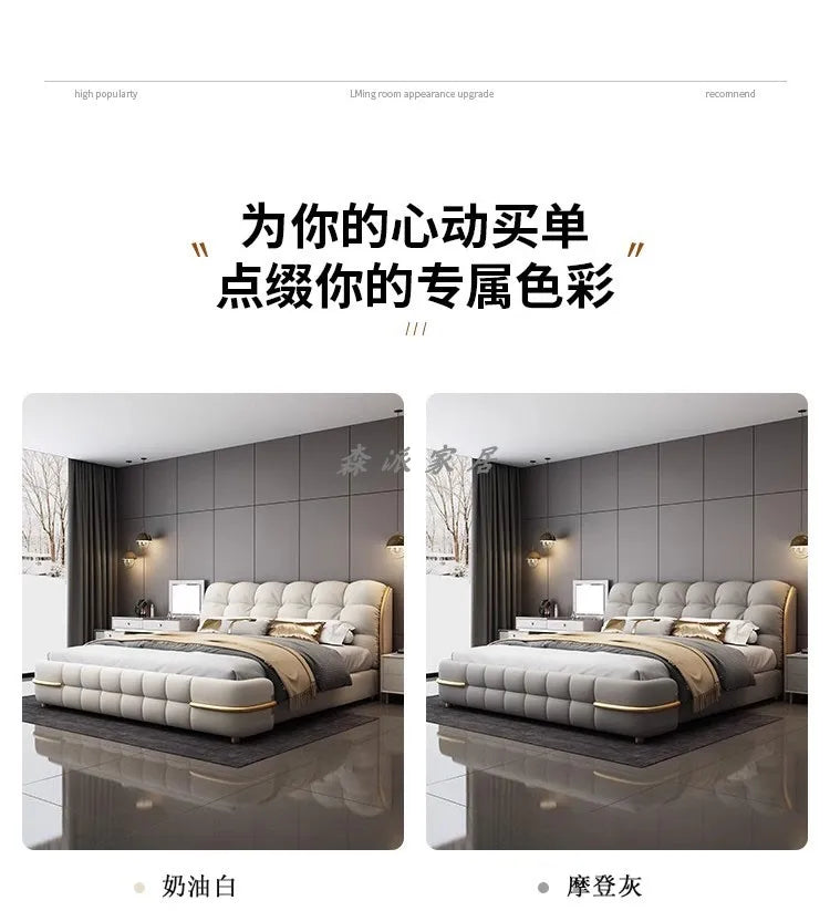 Ästhetisches, luxuriöses, einzigartiges Bett, Queen-Size-Bett, elastisches Schlafzimmer, Doppelbett, Schlafen, 180 x 200 cm, Camas De Matrimonio Dormitorio, Heimdekoration