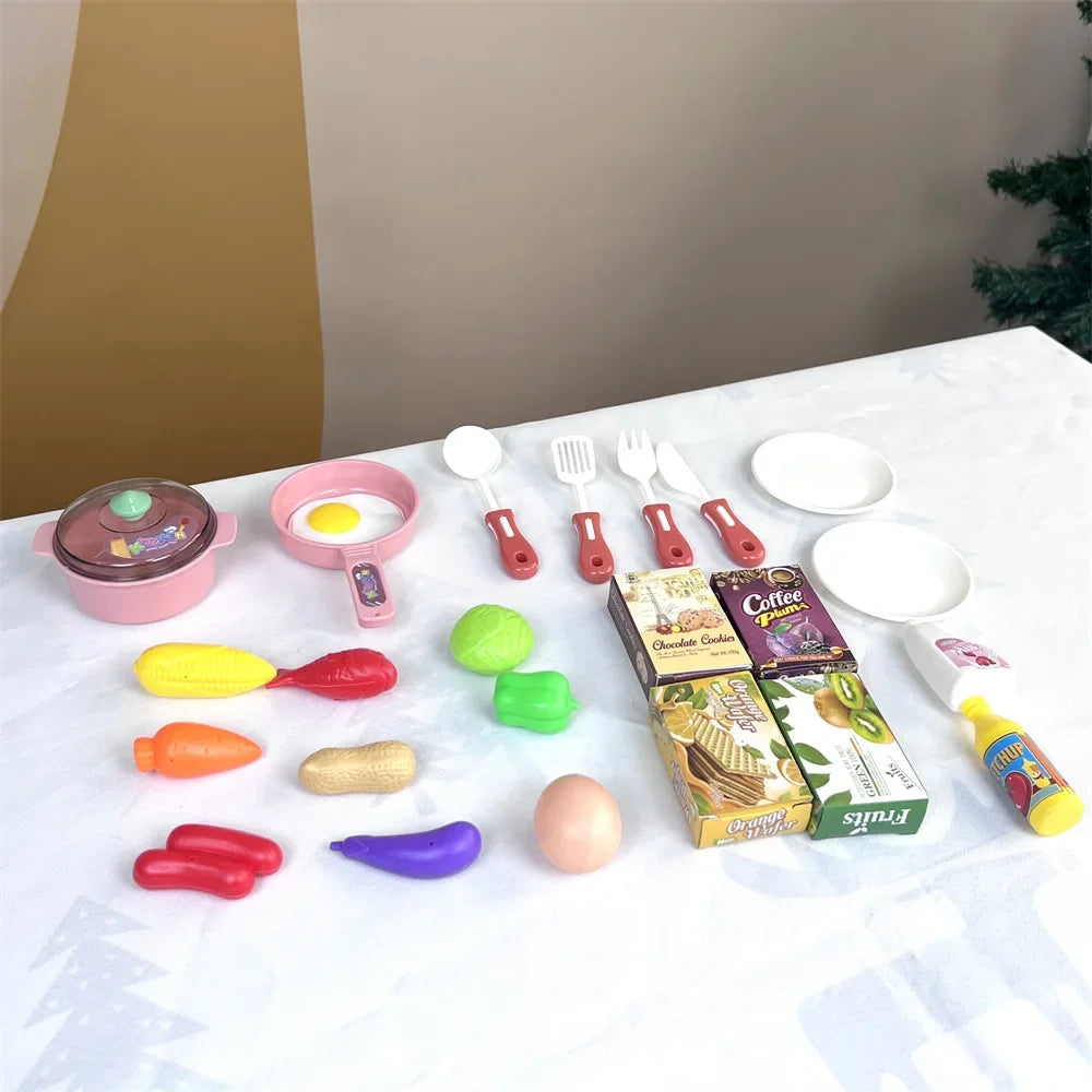 Simulated Kitchen Toys Kitchenware Lighting and Sounds Cooking Game Set Children Fun Educational Toy Educational Toys Boys Girls.