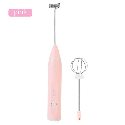Powerful Milk Frother Wand Mini Handheld Milk Frother Whisk Rechargeable Drink Mixer for Coffee Lattes.