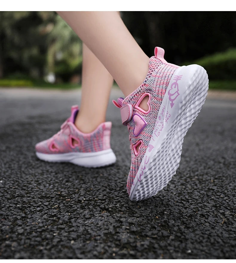 Girls Casual Shoes Light Mesh Sneakers Kids Summer Children Spring Autumn Tenis Cute Sport Cartoon Female Running Sock Footwear
